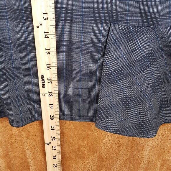 MAX STUDIO Womens Skirt Medium Gray Plaid Pencil Flare Pull On Knee Length - Picture 4 of 6